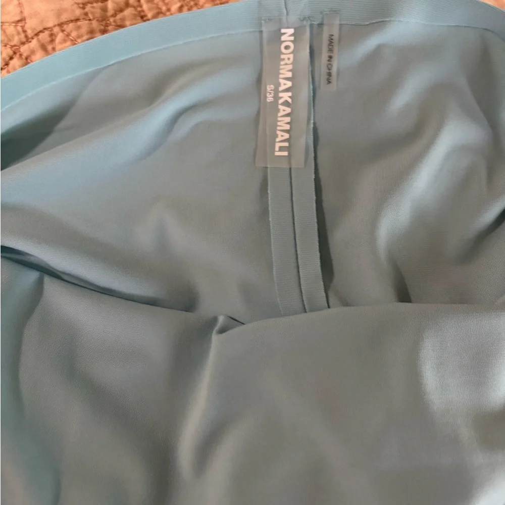 Norma Kamali Blue Halter Slit Gown - Picture 4 of 6